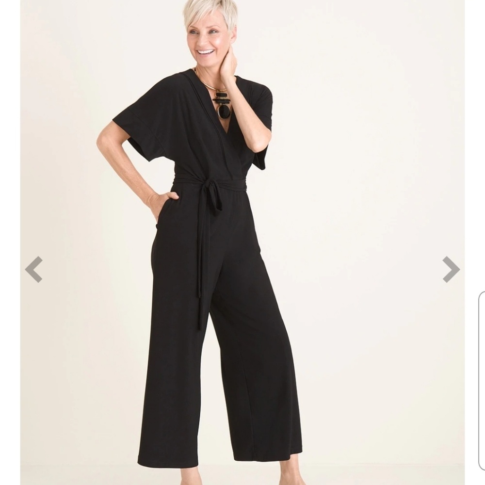 Chico's  belted surplice jumsuit